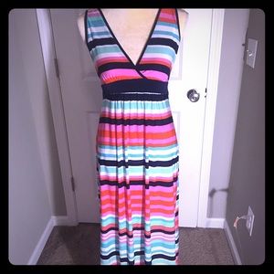 Multi colored crossover striped dress sz M